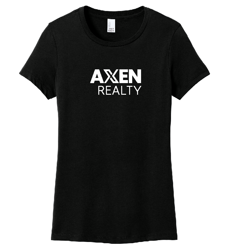 Ladies District Perfect Tri Tee Black - Screen Printed